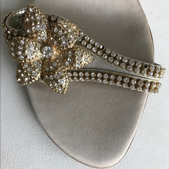 {Franco Sarto} - Embellished Gold Slides - Picture 6 of 7